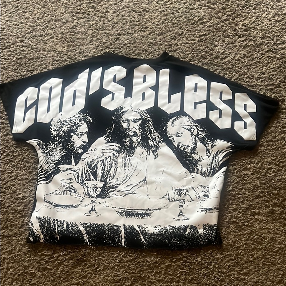 God's Bless Black Graphic Tee